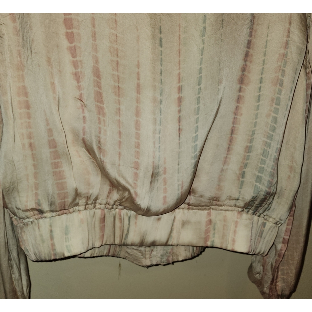 Frye Womens Mandria Bomber Jacket Small Drapey Tie Dye Zip Front w/ Pockets - Picture 5 of 12